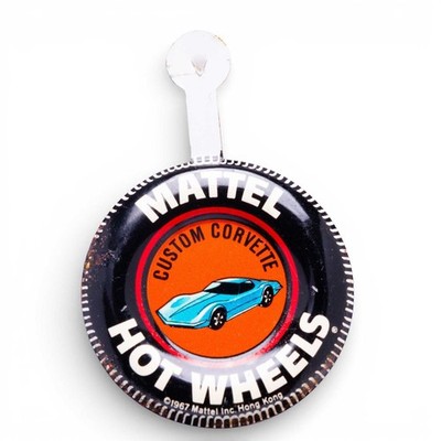 Hot Wheels - Custom Corvette - Tinplate Button - Vintage Redline - EX (2)