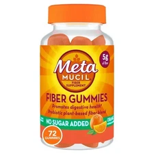 Metamucil Fiber Supplement Gummies Orange Flavor (72 Count 1 oz)  for Adult