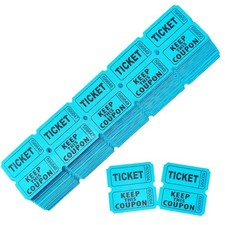 240 Pcs 120 Pairs Blue Double Raffle Tickets 50/50 Tickets Fundraisers Carnivals