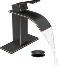 Waterfall Single Handle Bathroom Sink Faucet Oil Rubbed Bronze Vanity Faucet w