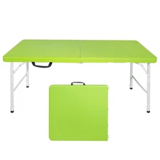 4ft Green Portable Folding Table Outdoor Maximum Weight 135KG Foldable Table