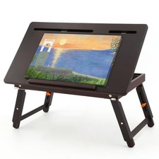 Drawing Table Foldable Drafting Desk with Adjustable Height & Angle Bamboo Dr...