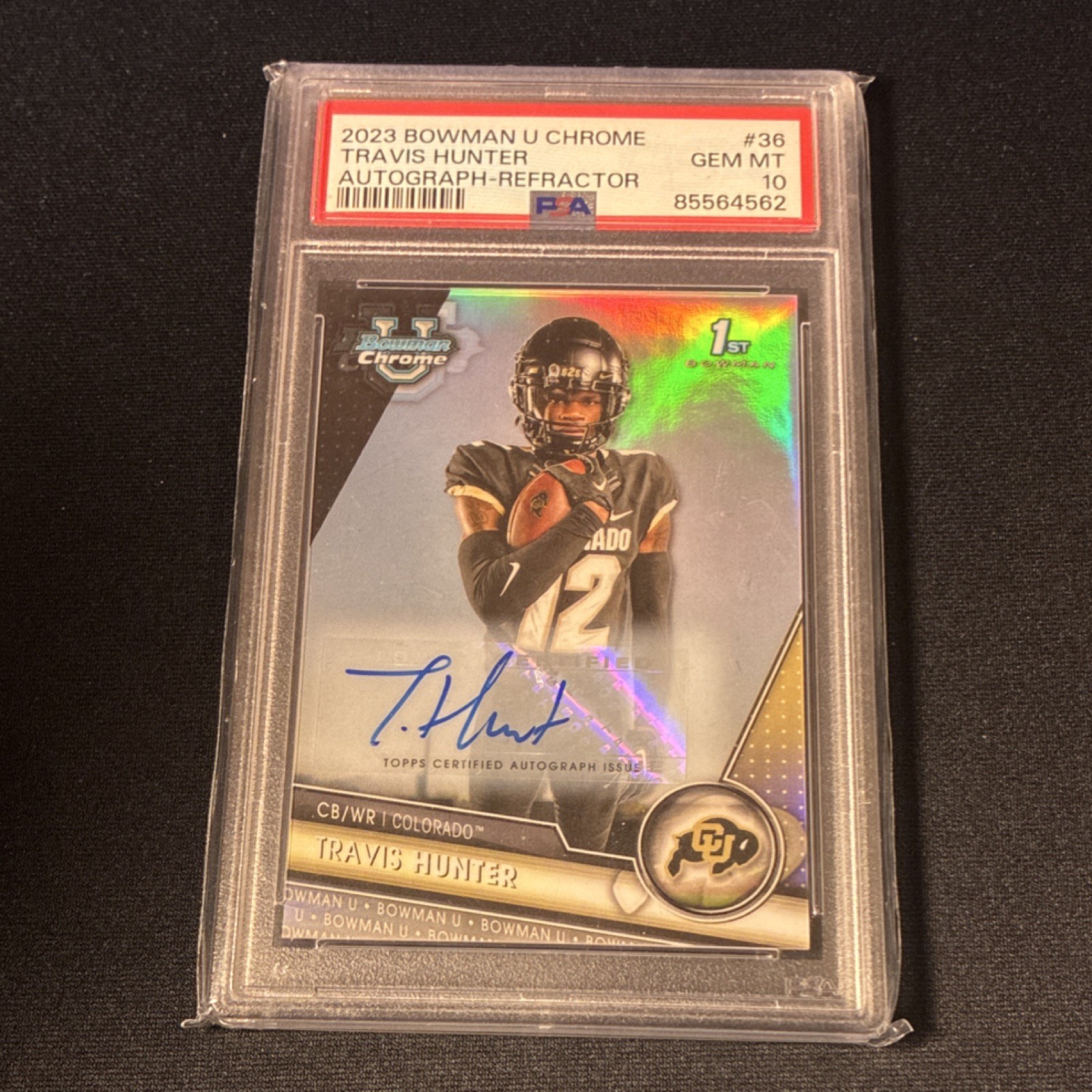 Bowman Chrome Travis Hunter Refractor Auto Rookie /499 PSA 10
