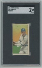 1911 Sweet Caporal T206 AL BURCH Fielding SGC 2 Brooklyn Superbas (Dodgers)