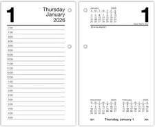AT-A-GLANCE 2026 Desk Calendar Refill, Daily, 3.5"W x 6"H, Recycled Black 