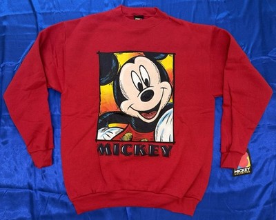 Vintage 1990s 90s Disney Red Mickey Mouse Unlimited Crewneck Sweatshirt Medium