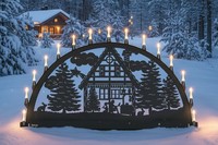AußEn-Schwibbogen Lichterbogen 150Cm Erzgebirge Waldhaus Metall Xxl Rostfrei