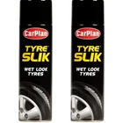 Carplan Tyre Slik Wet Look Tire Cleaner Ultimate Rubber Shine Polish - 500ml x 2