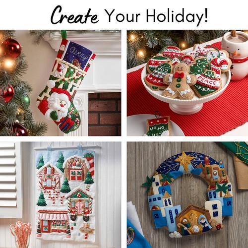 Bucilla Felt Applique 18" Stocking Making Kit Winter Wonderland Perfect for D... - Picture 5 of 8