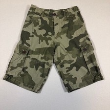 Urban Pipeline Boys Camo Cargo Shorts Green Ripstop Size 14 Adjustable Waist