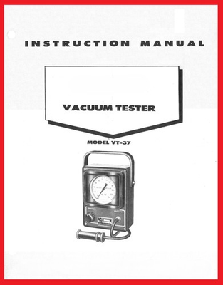 #ad Owner#x27;s Instruction Manual SUN Electric Co. Vacuum Tester Model VT 37 Auto Test $15.75