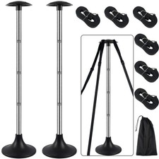 Boat Cover Support Poles 2 Pack,Stainless Steel B base,Black,2 pack, Black