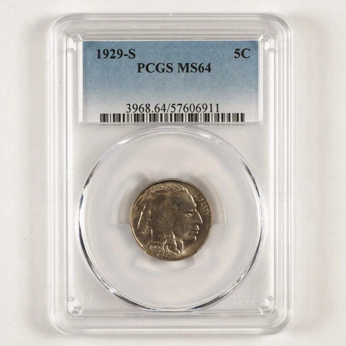 1929-S Buffalo Nickel 5c MS64 PCGS 31110-1