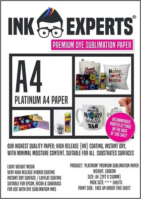 Ink Experts 100 g/m² Platinum A4 Premium High Release Dye 100 Blatt, weiß 