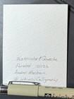 ACEO original watercolor bumblebee in flight, blue florals & gold gouache border — photo 5