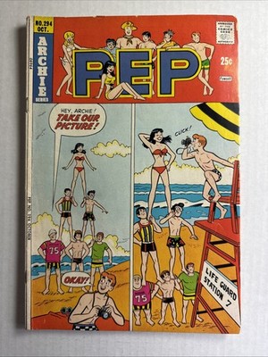 Pep #294 VG/F Comic 1974 Lifeguard