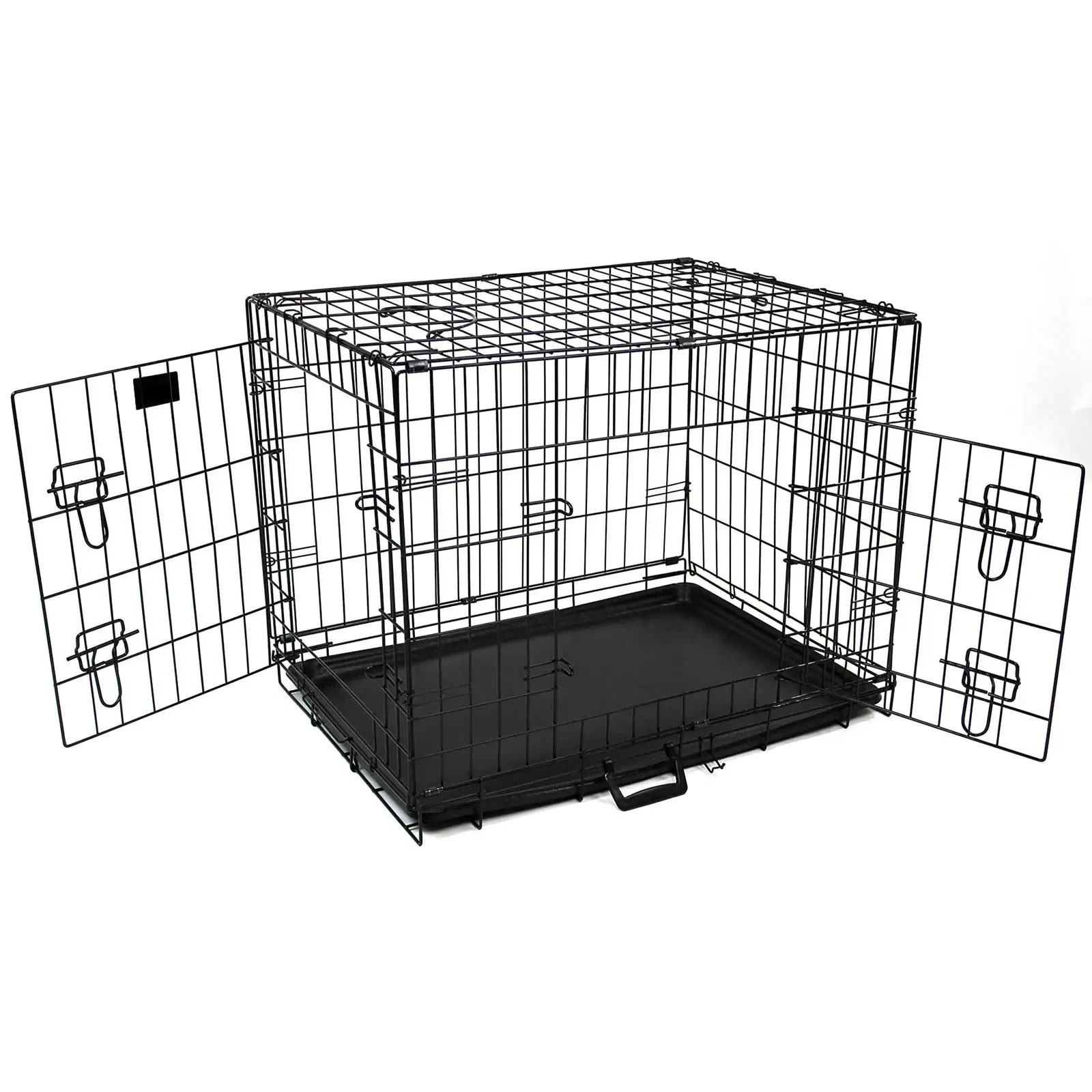 Folding Metal Dog Crate Carrier with Bed Detail