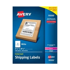 Avery Half Sheet Printable Shipping Labels, 5.5" x 8.5", White, 500 Blank Mai...