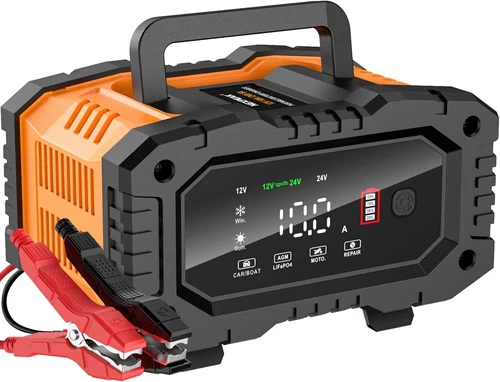 NEXPEAK NC202 10-Amp Battery Charger, 12V 24V LiFePO4 Lead Acid 10Amp 