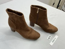 Womans Target Ankle Boots 7 Brown Side Zip Block Heel 