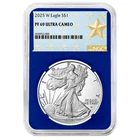 2025-W Proof $1 American Silver Eagle NGC PF69UC West Point Star Label Blue Core
