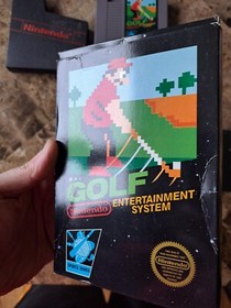  Early Print Hangtab Golf (NES) Nintendo - CIB - w/ protective plastic case