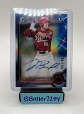 Justin Boyd 2022 Bowman Draft Chrome Auto True Blue Refractor /150 Reds CDA-JBD