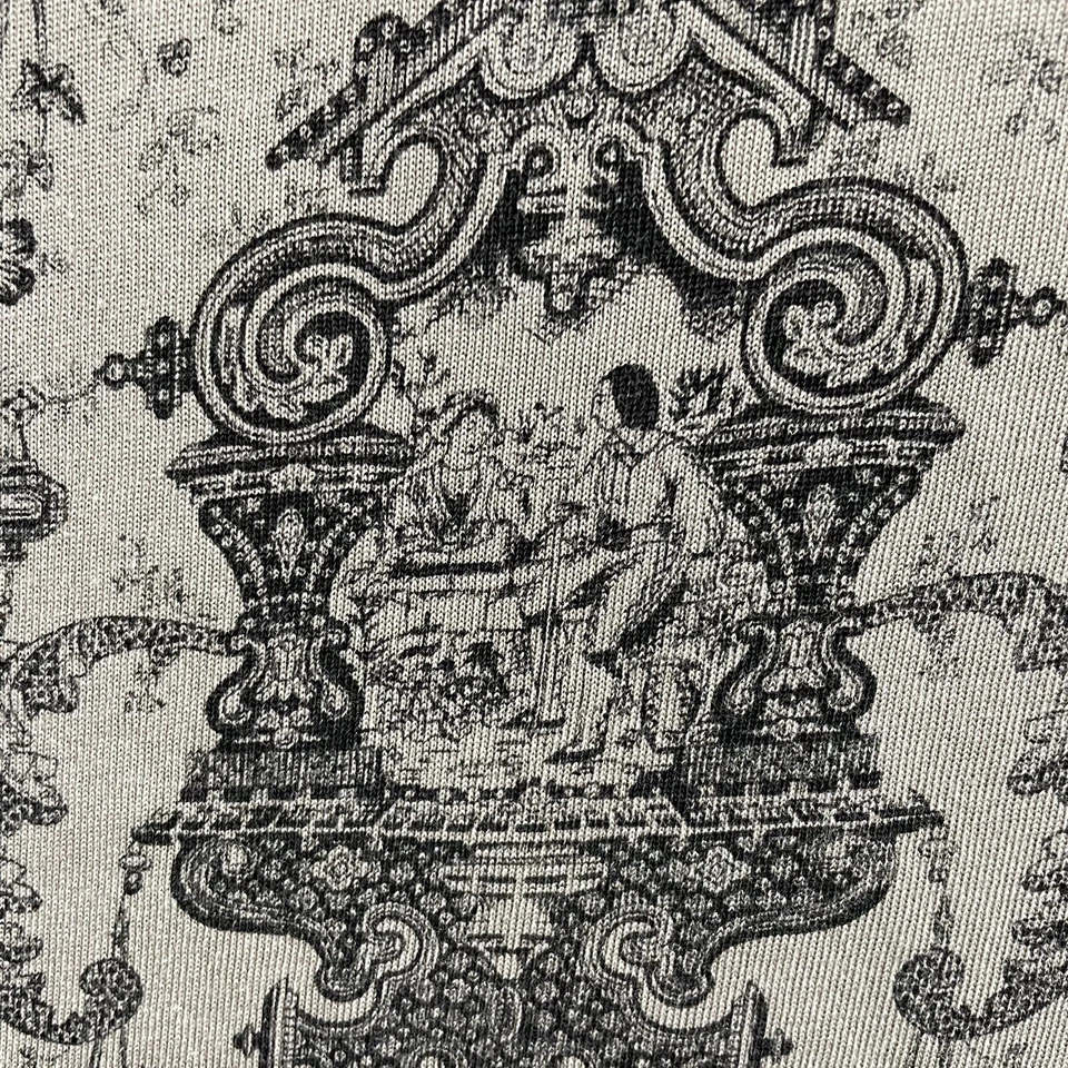 Top Y2K Vintage XL Beige Tostado Mezcla Seda Slinky Elastizado Manga 3/4 Boho Grunge Foto 4 de 4