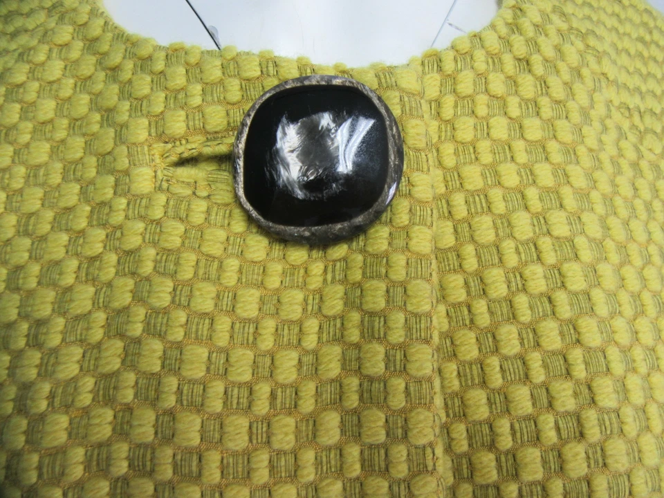 Chaqueta LEIFSDOTTIR Amarillo Mostaza Burbuja con Botón Acento Piedra Talla 2 Foto 4 de 4