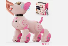 VATOS Smart Robot Dog Toy – Voice & Remote Control Puppy for Kids, Pink, Touch