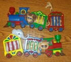 BURWOOD Train Wall Plaques Vintage Circus WILD ANIMAL Kids Elephant Lion Nursery