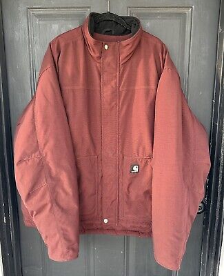 Carhartt J174 RDW Nylon Insulated Jacket Zip Snap Workwear Carhartt J174 RDW Nylon Insulated Jacket Zip Snap Workwear