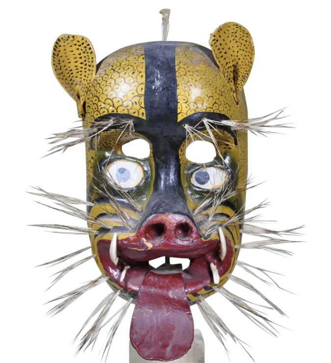 Mexico Mexican folk art - A decorative Jaguar (Tigre) mask from Guerrero c.1980s