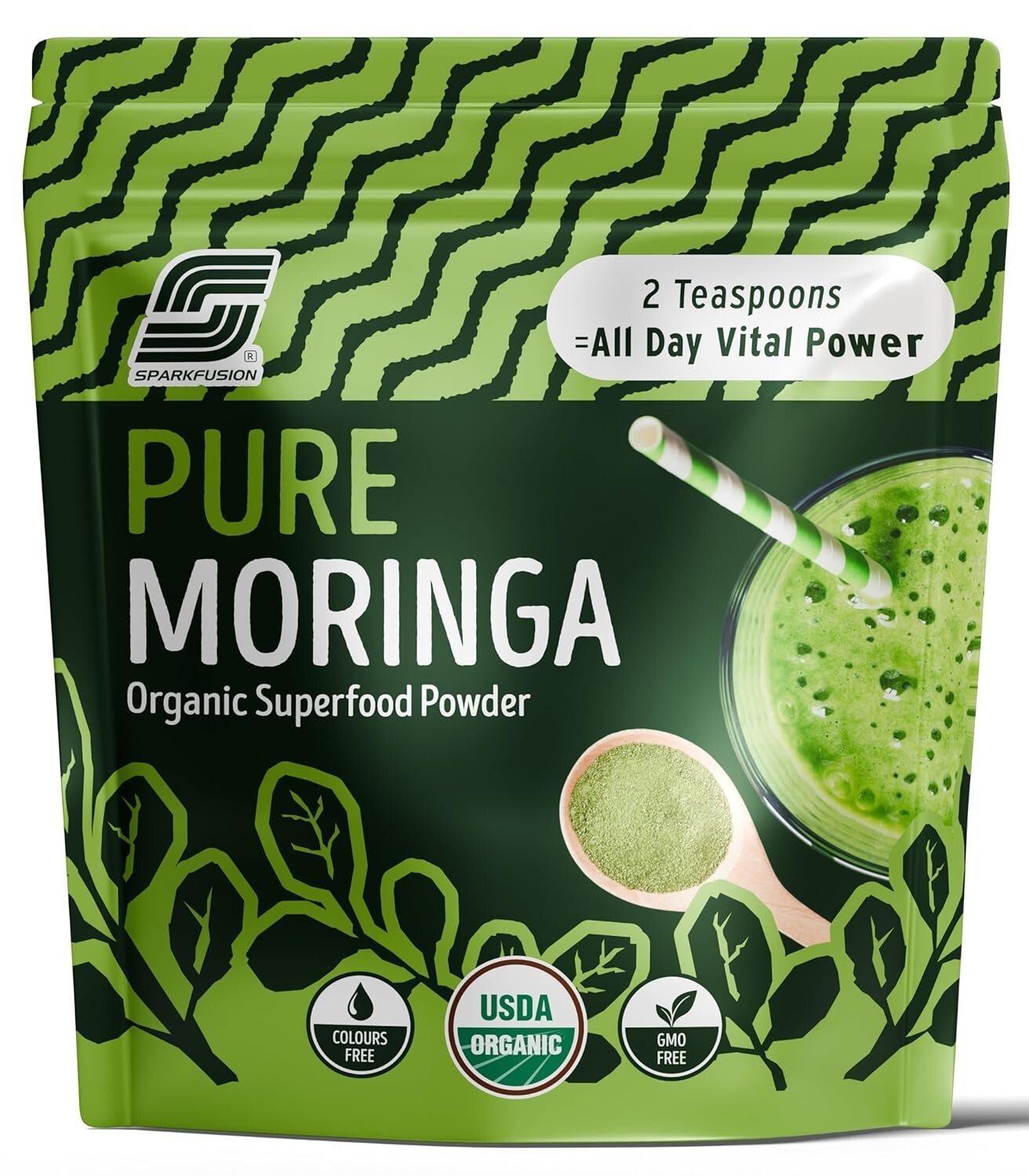 Sparkfusion Organic Moringa Powder 200g Ayurvedic Superfood Energy Booster