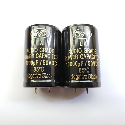 2 Condensatori NOVER 10000uF 50V 85°C Grado Audio, Power Cap 30x45mm