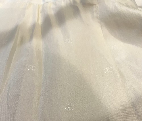 CHANEL 1997 White Linen Dress Golden CC Logo Buttons Sz. S (38) - Picture 8 of 9