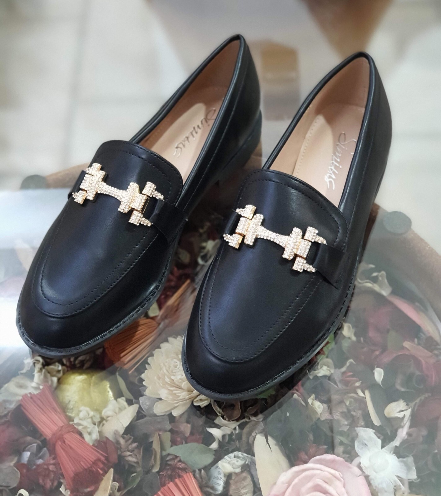Mocasines de Mujer en Negro Tacón Bajo E5558 Zapatos Moda Primavera Verano 2025