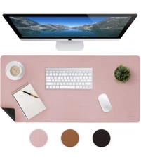 Large Leather Desk Mats for Computer Keyboard Mouse Pad Anti-Skid Backing 17x36