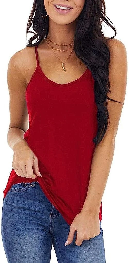 Red spaghetti strap best sale top