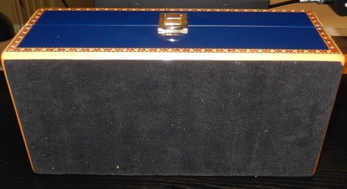 BLUE LACQUER INLAID DESIGN EDGES FOUR PIECE WATCH ORGANIZER JEWELRY BOX - 第 7/12 張圖片