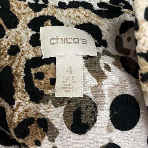 Chicos Animal Print Utility Jacket Size 4/XXL 20/22 Pockets Long Sleeve - Picture 4 of 5