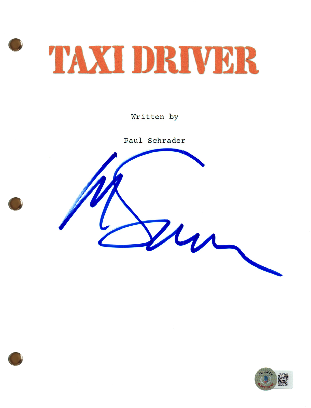 Martin Scorsese Signed Autograph Taxi Driver Movie Script Screenplay ...