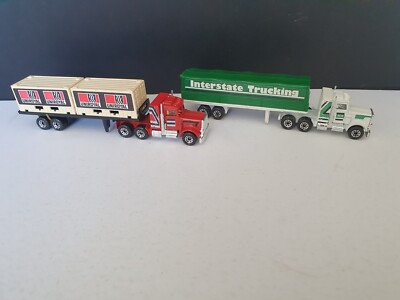 MATCHBOX PETERBILT INTERSTATE TRUCKING CY-5 + UNIROYAL CY-3 x 2 VNC