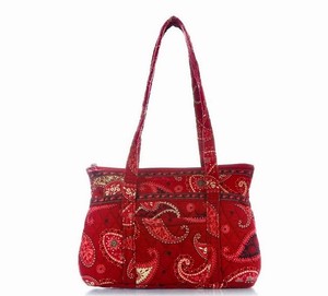 red quilted purse