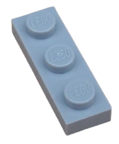 LEGO 50 Piece Plate 1x3 in Light Bluish Gray 3623 Basic City New