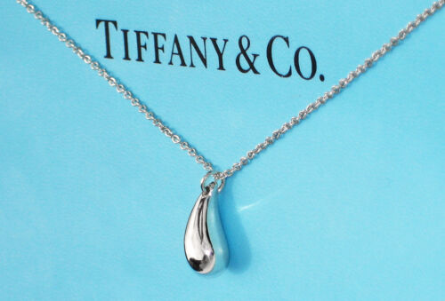 Tiffany & Co Elsa Peretti Teardrop Pendant Sterling Silver Necklace - Picture 1 of 4