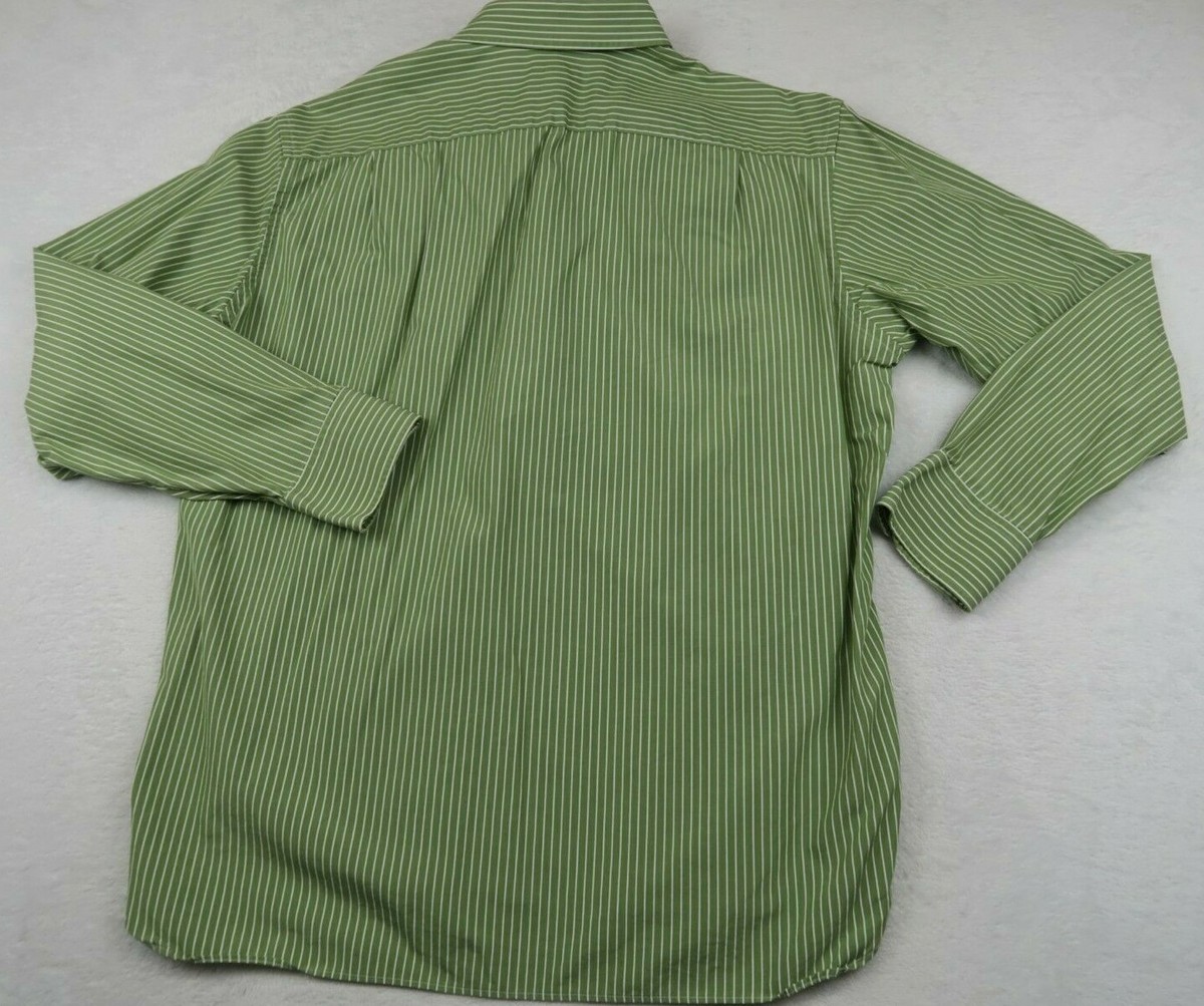 Button Down Striped Field Shirt【USED】 J Crew Mens 80s 2 Ply Cotton LS Button Down Green Striped
