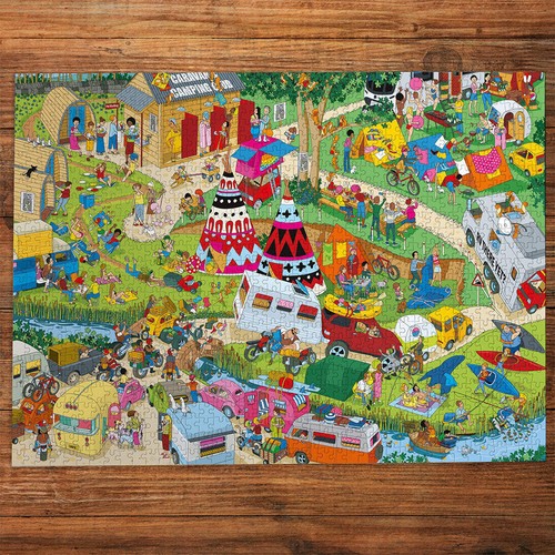 Gibsons Jokesaws Campsite Capers 1000 Piece Jigsaw Puzzle Comedy Adult Gift - Picture 2 of 10