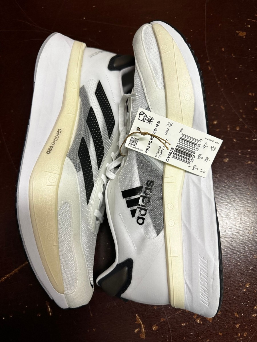 Adidas Adizero Boston 10 White Black Men Size 12 Running Shoes GY0928 adidas Adizero Boston 10  main image 3