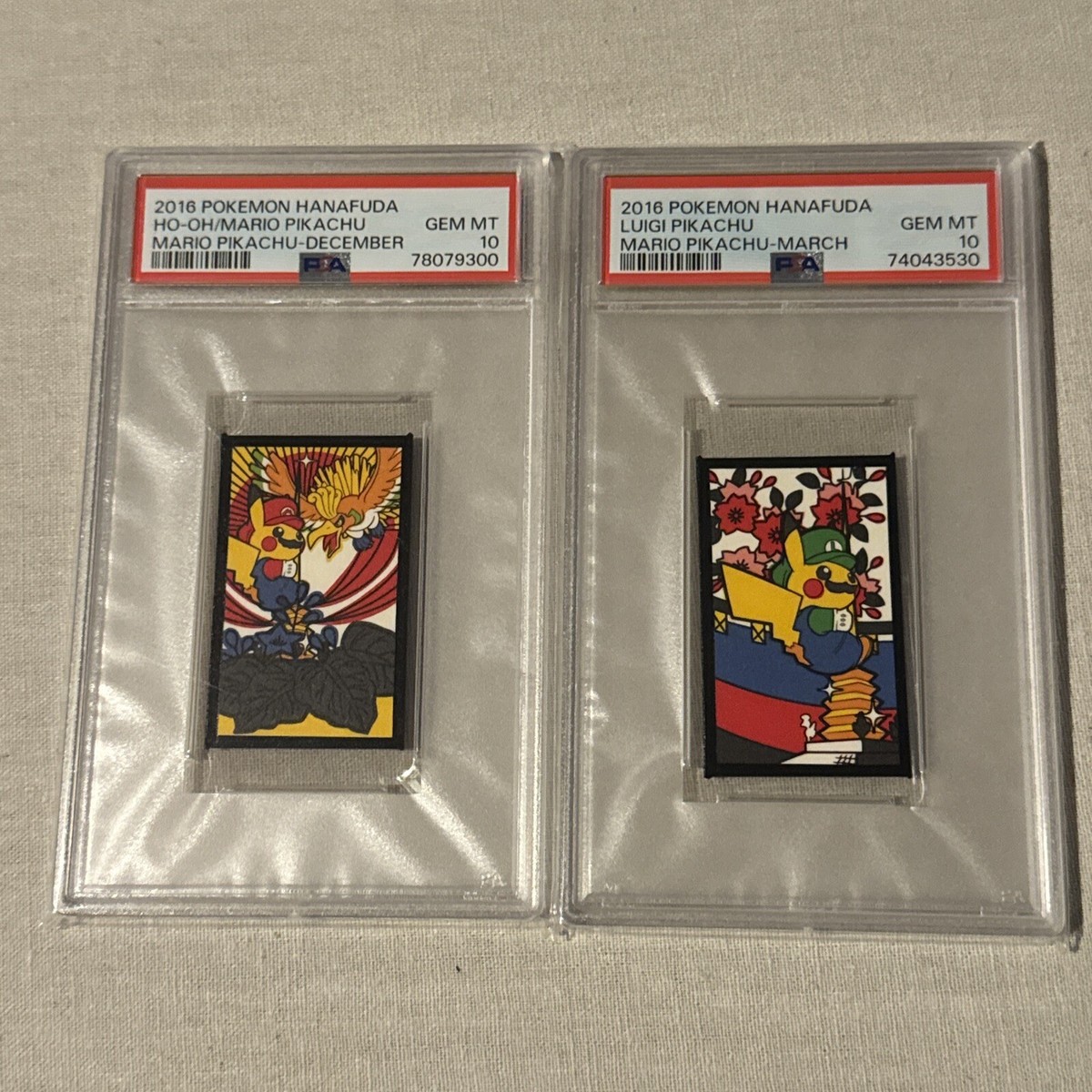 2x 2016 POKEMON HANAFUDA MARIO PIKACHU LUIGI DECEMBER HO-OH 2x 2016 POKEMON HANAFUDA MARIO PIKACHU LUIGI DECEMBER HO-OH